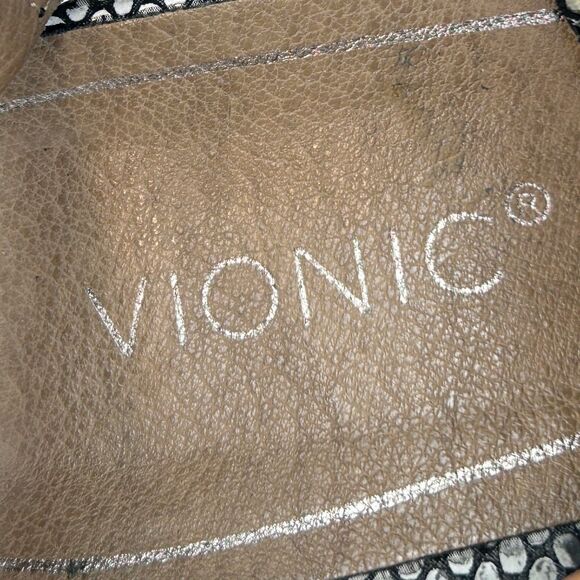 Vionic Blaire Snake Print Leather Strappy Block Heel Sandals Comfort Shoes 9.5 - Picture 9 of 13